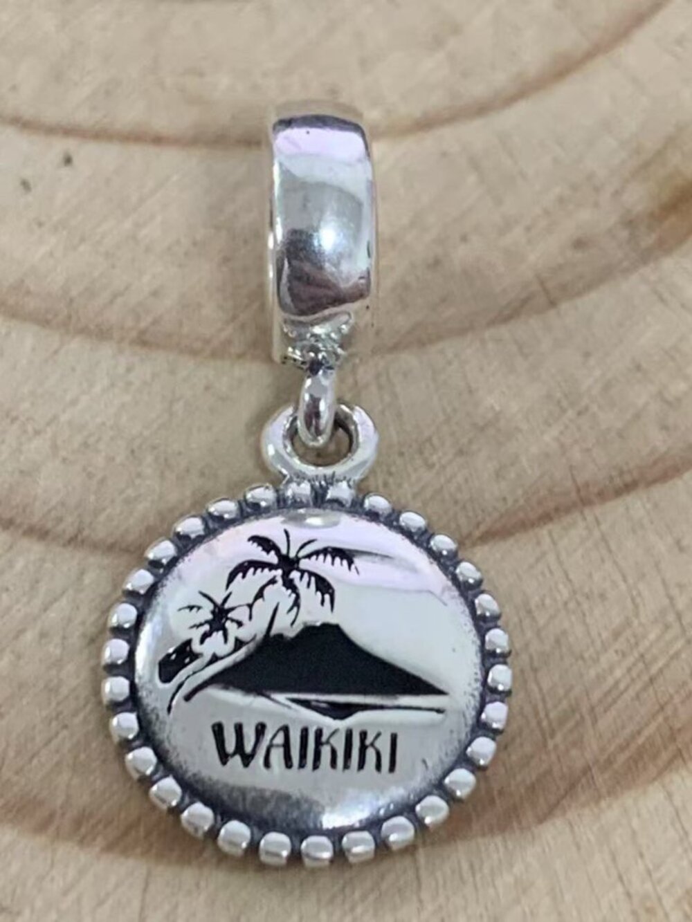 Pandora Waikiki Beach Charm, S925 Silver Jewelry